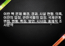 이란 핵 문제 배경, 경과, 시설 현황, 의혹, 이란의 입장, 관련국들의 입장, 국제관계 변화, 현황, 특징, 방안, 시사점, 총체적 조사분석 1페이지