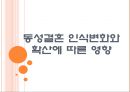 [동성애문제]동성결혼에 대한 인식변화와 확산에 따른 영향 PPT자료 1페이지