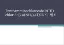 펜타암민클로로코발트 - Pentaamminechlorocobalt(III) chloride[Co(NH3)5Cl]Cl2의 제조 : [Co(NH3)4CO3]NO3 을 이용하여 [Co(NH3)5Cl]Cl2 을 제조한다.pptx 1페이지