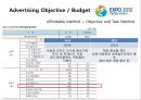 G20와 여수세계박람회 광고 사례비교 (행사개요, Objective, Budget, Message Decision, Media Decision 비교, Evaluation).PPT자료 6페이지