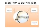 여신전문 금융기관 (여신금융기관의 유형, 여신전문기관의 특성, 여신전문금융기관의 영업방법, 여신기관의 종류, 금융기관별 현황).pptx 7페이지