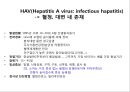 간염 (Hepatitis) (HAV, HBV, HCV, HDV, B형 간염에 쓰이는 약제, virus에 노출되는 것을 피하는 방법).pptx 3페이지