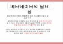 메타데이터의 개념,메타데이터의 역사,메타데이터의 필요성,메타데이터의 분류 8페이지