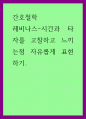 간호철학) 레비나스-시간과 타자를 고찰하고 느끼는점 자유롭게 표현하기 1페이지