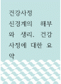 건강사정 신경계의 해부와 생리, 건강사정에 대한 요약 1페이지