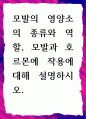 모발의 영양소의 종류와 역할, 모발과 호르몬에 작용에 대해 설명 1페이지