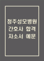 [청주성모병원 간호사 자기소개서] 청주성모병원 간호사 자소서 예문 (왜 청주성모병원에 적합한 인재인지 강조한 자기소개서) 1페이지