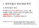 테러리즘의 발생과 대응 (테러리즘의 정의·배경·목적, 테러리즘의 전략과 자금조달, 종류와 사례, 테러리즘으로 인한 비용, 테러리즘 대응과 그에 따른 민주주의 보호, 시사점).ppt 3페이지