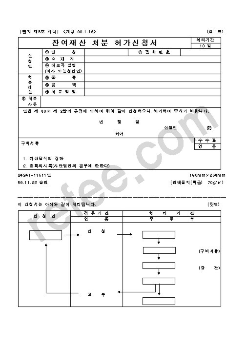 잔여재산처분허가신청서