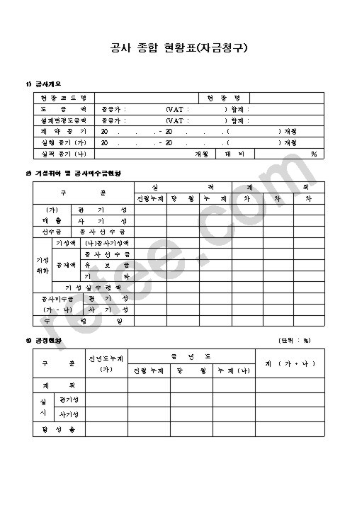 공사 종합 현황표