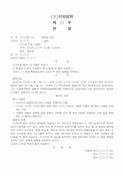 (법무부)병역법 위반