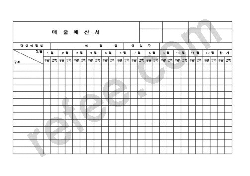 매출예산서