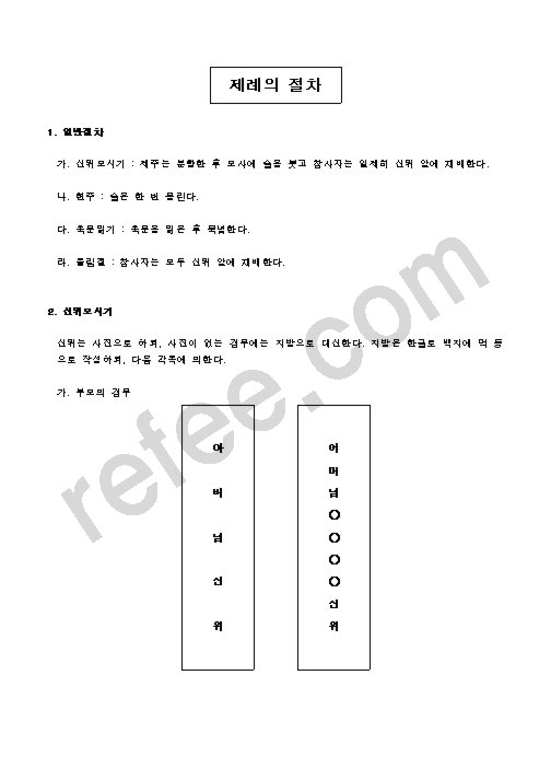 제례의 절차