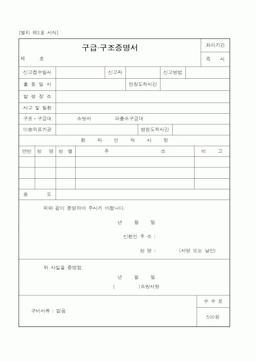 (건설교통부)구급구조증명서