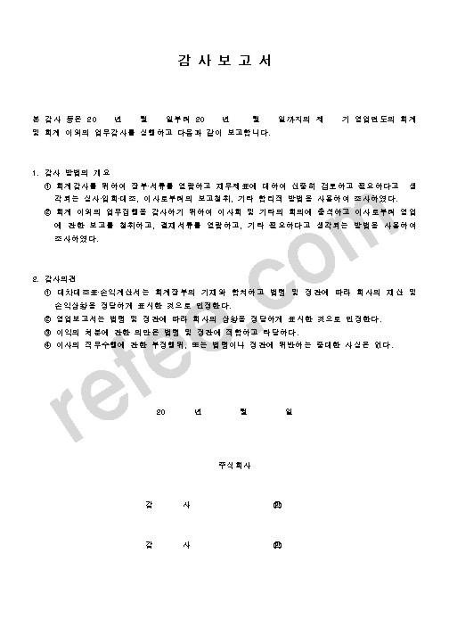 감 사 보 고 서