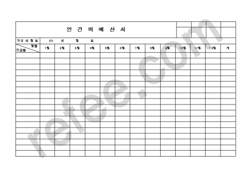 인  건  비  예  산  서