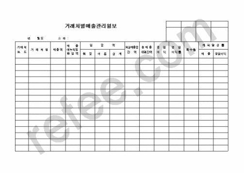 거래처별매출관리월보				