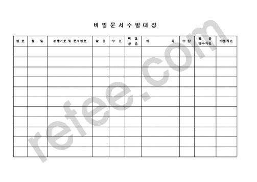 비밀문서수발대장