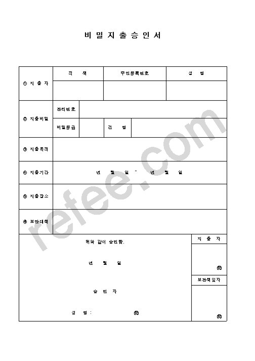 비밀지출승인
