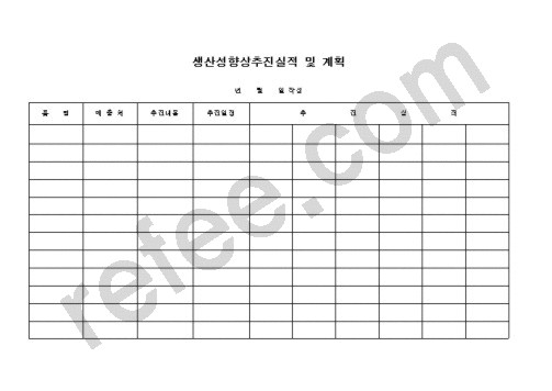 생산성향상추진실적및계획