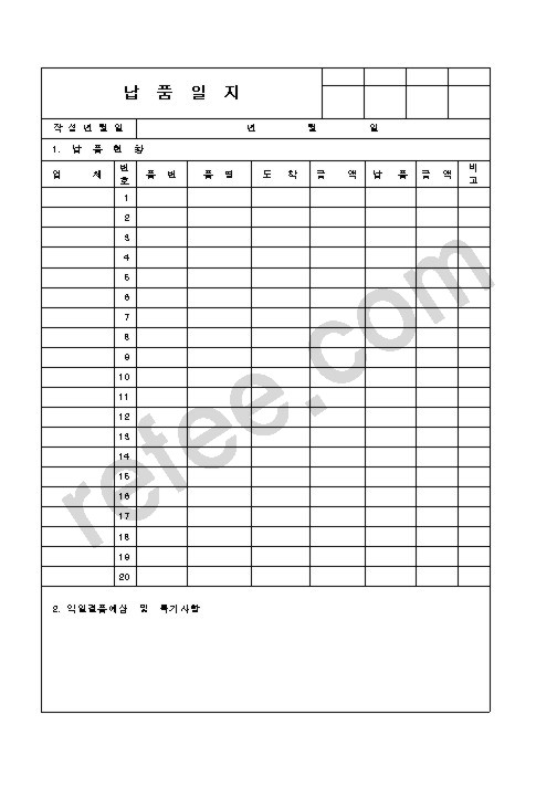 납품일지