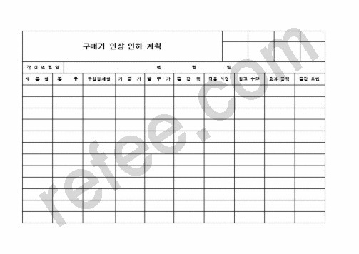 구매가 인상  인하 계획