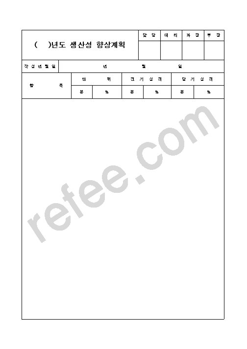 년도 생산성 향상계획