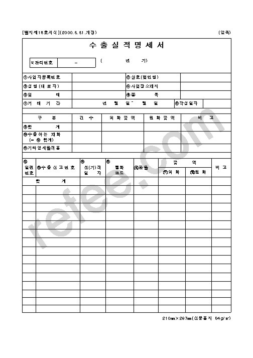 수출실적명세서
