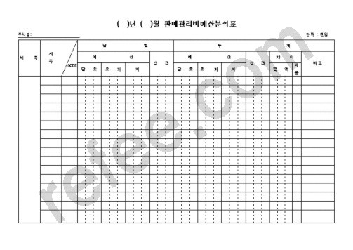 판매관리비예산분석표