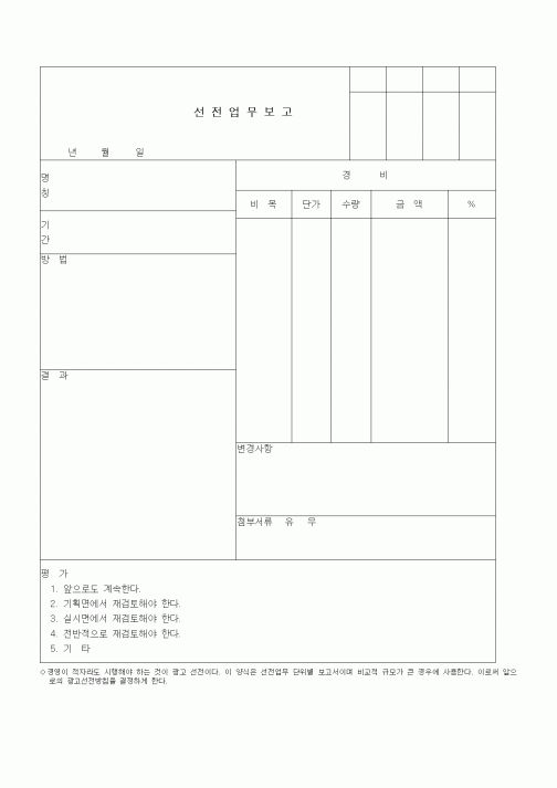 (판매/영업)선전업무보고1