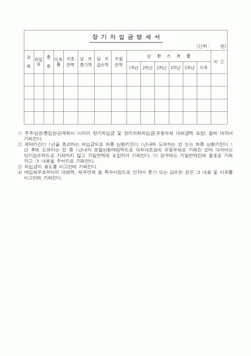(경리)장기차입금명세서1