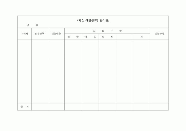 (세무/회계)(외상)매출잔액 관리표