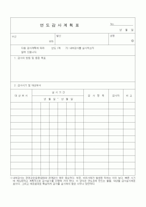 (경영)연도감사계획표1