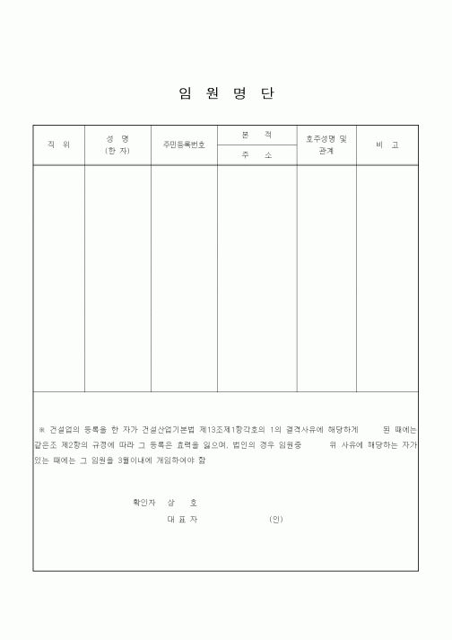 (인원관리)임원명단