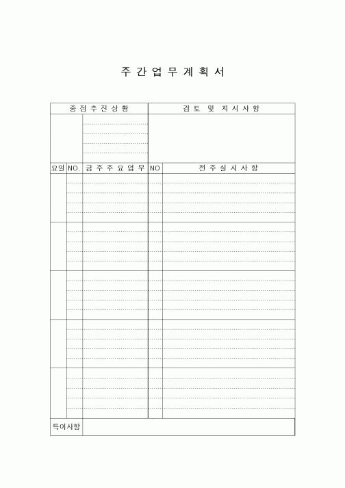 (경영)주간업무 계획서(2)
