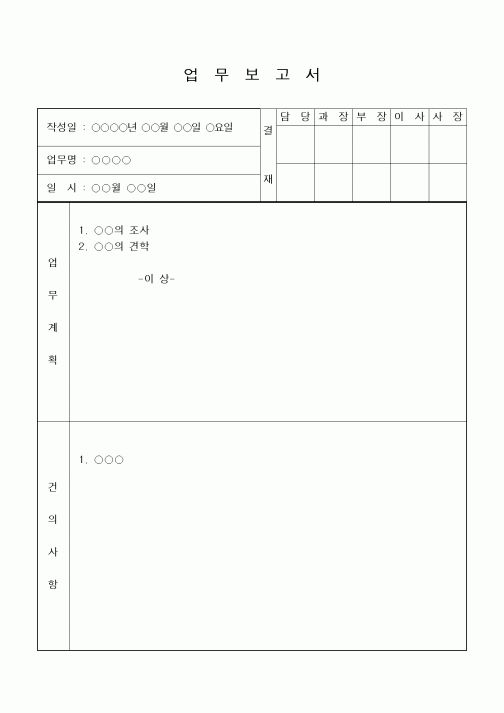 (경영)업무보고서
