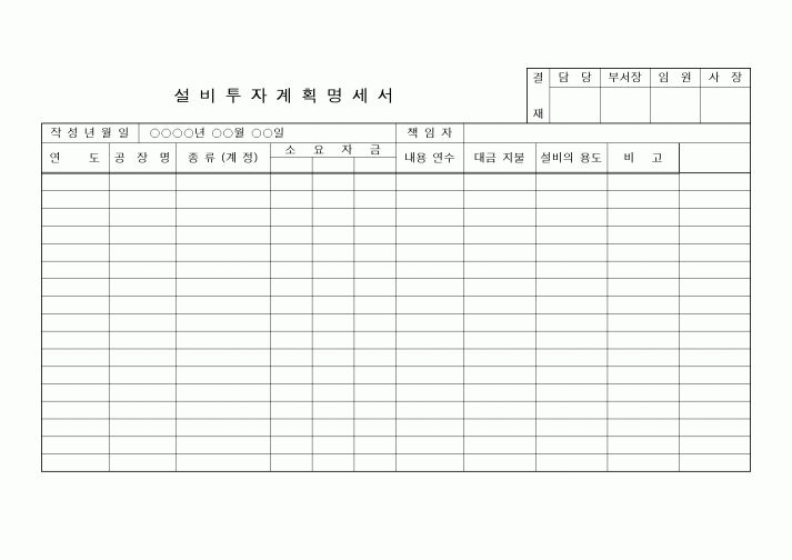(경영)설비투자계획명세서3