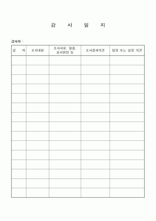 (경영)감사일지