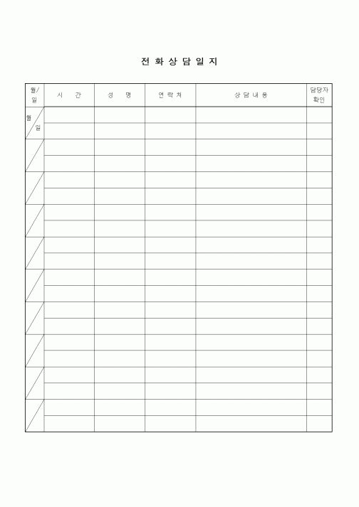 (인사/노무)전화상담일지