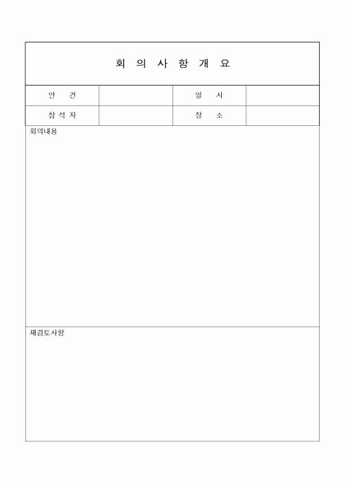 (경영)회의사항개요