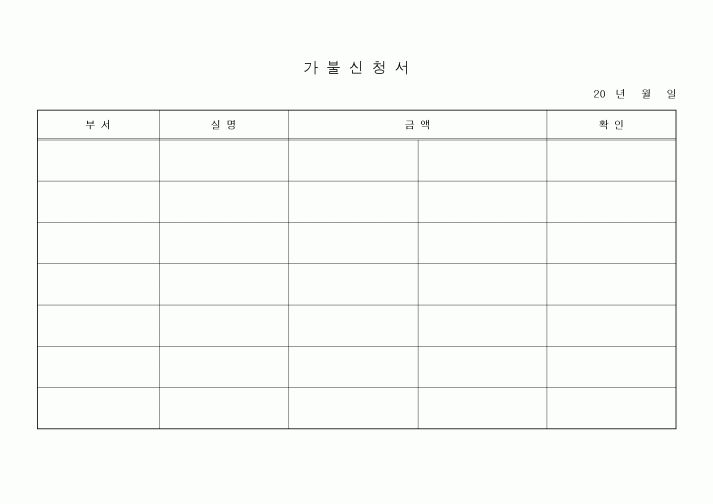(경영)가불신청서