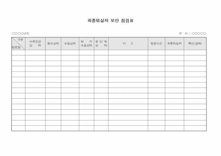 (총무)최종 퇴실자 보안점검표