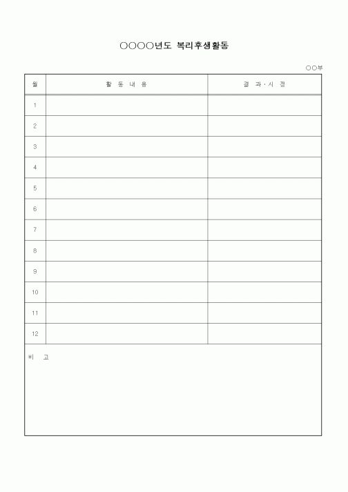 (인사/노무)복리후생활동서
