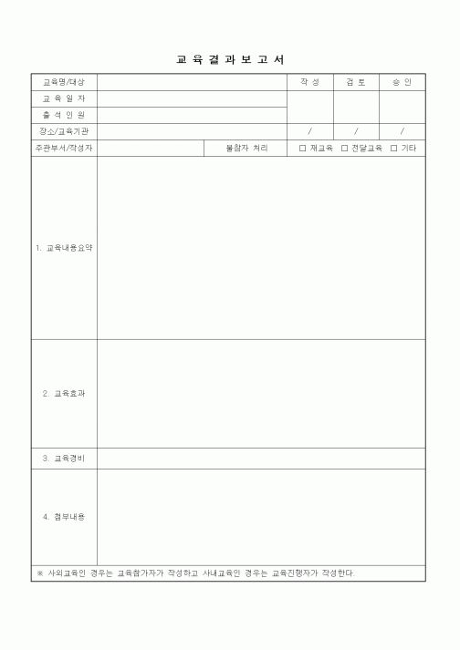 (인사/노무)교육결과보고서