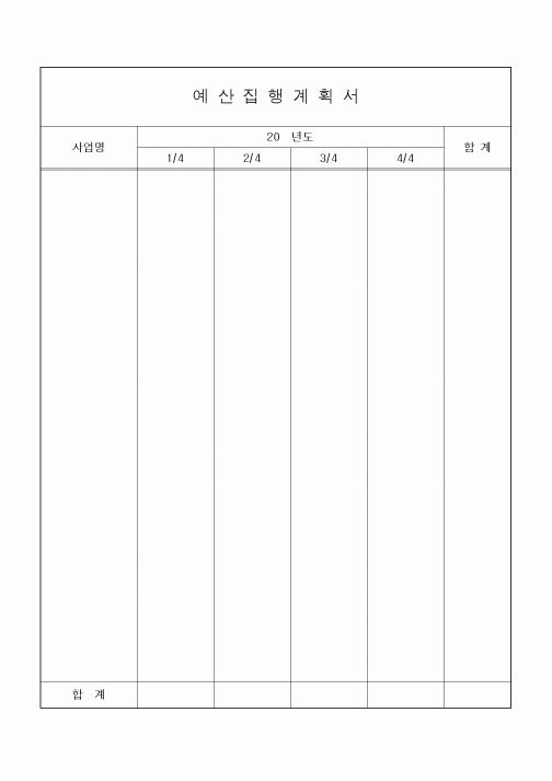 (세무/회계)예산집행계획서