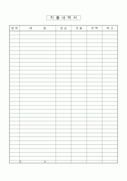 (세무/회계)지출내역서