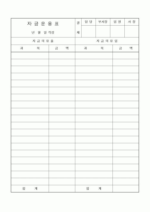 (세무/회계)자금운용표1