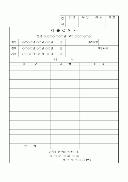 (세무/회계)지출결의서8