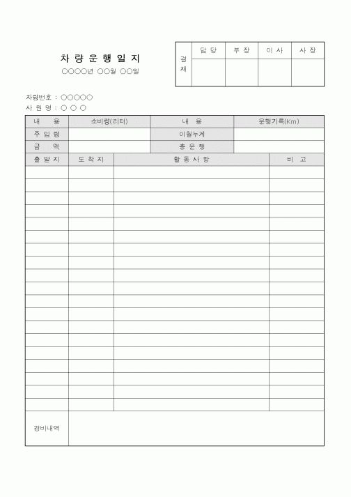 (총무)차량운행일지12