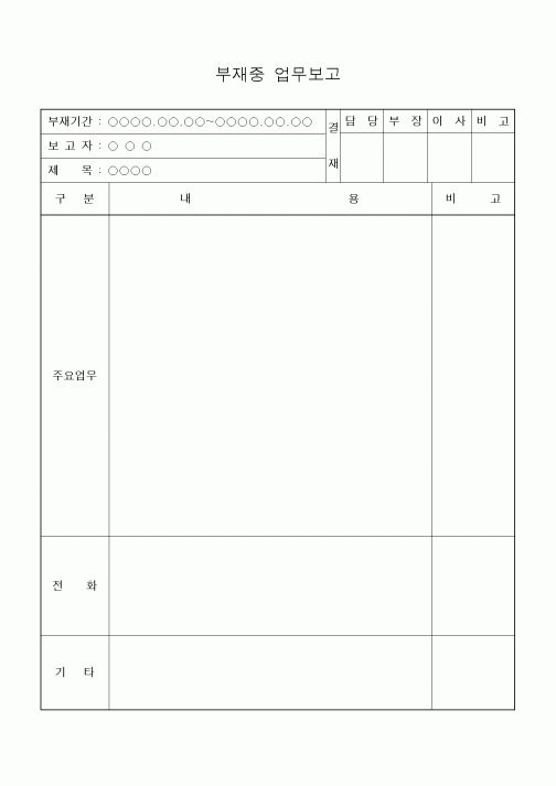 (세무/회계)부재중 업무보고